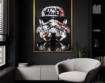 Star Wars Stormtrooper Graffiti Art Print, Sci-Fi Home Decor