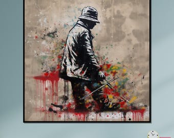 Urban Wanderer Canvas, Graffiti Street Art, Ready To Hang