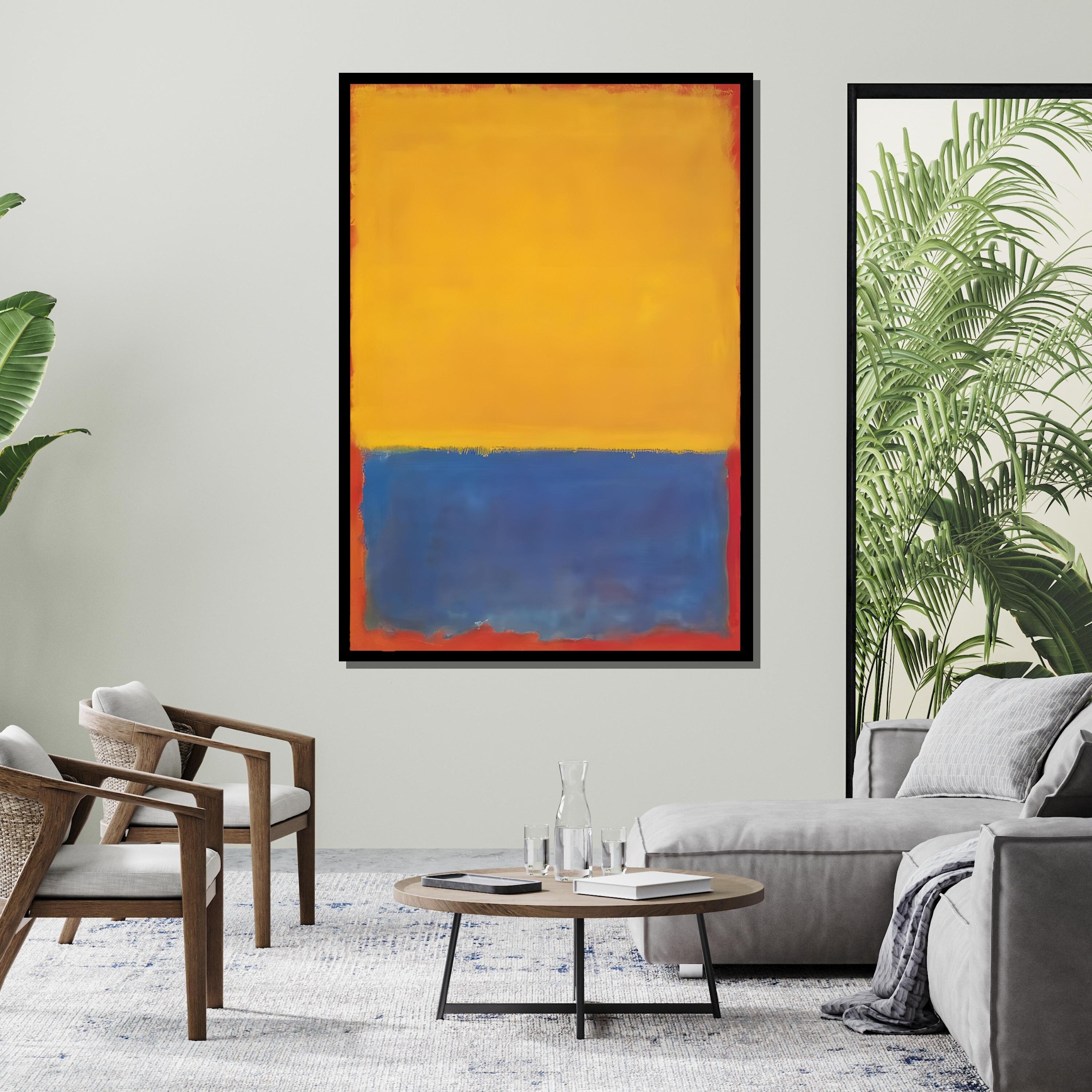 Rothko Yellow and Blue Canvas, Abstract Color Block Art, Modern ...