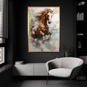 Wild Wind: Expressive Horse in Motion Canvas Art, Equestrian Elegance, Wall Art, Ready to Hang