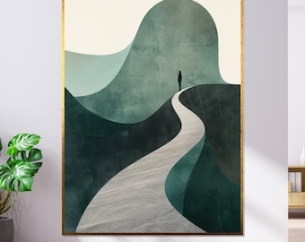 Abstract Pathway Art, Surreal Landscape Canvas, Scenic Wall Art, Modern Canvas Design, Ready to Hang Abstract Canvas Art Decoration