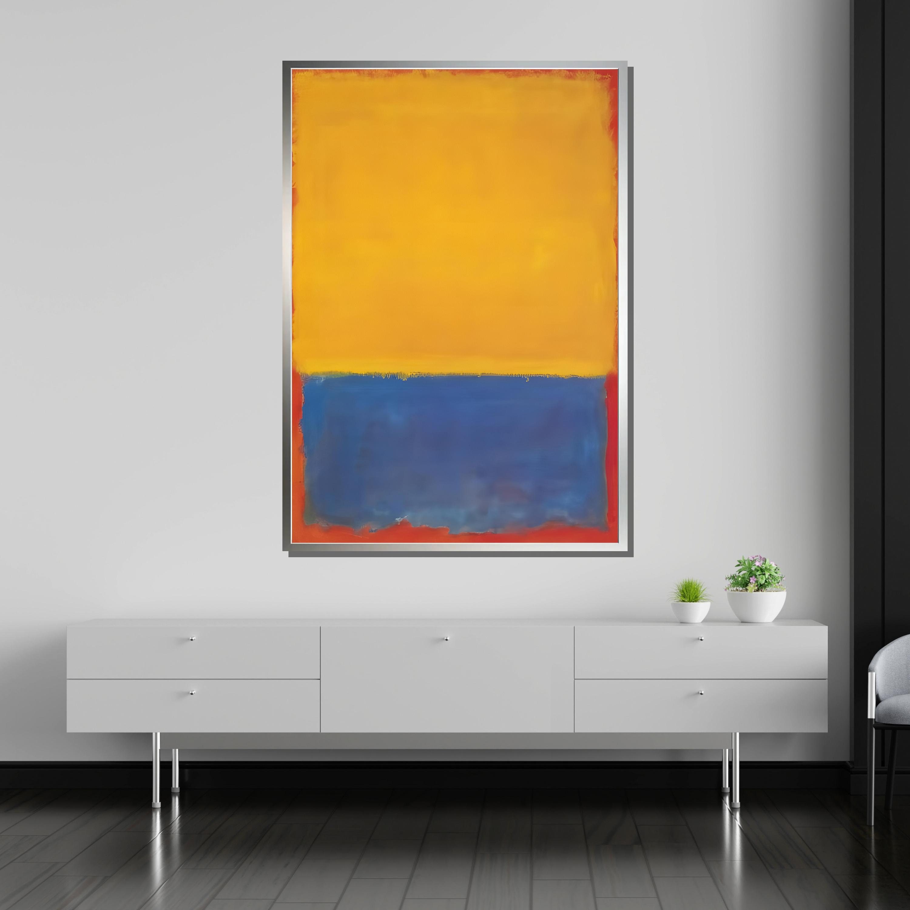 Rothko Yellow and Blue Canvas, Abstract Color Block Art, Modern ...