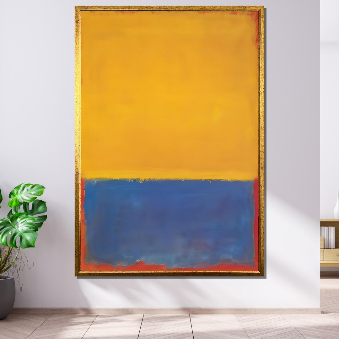 Rothko Yellow and Blue Canvas, Abstract Color Block Art, Modern ...