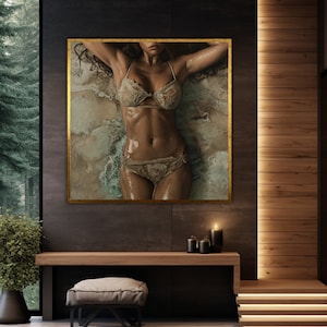 Woman Body Canvas Wall Art, Sexy Wall Decor, Ready to Hang, Sensual Art, Female Figure