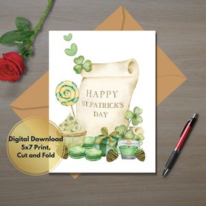 St. Patrick's Day Greeting Card - "Happy St. Patrick's Day-Feast" Digital File/Simple/Minimalist for St. Patrick's Day Celebration