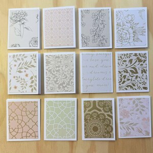 Mini Card Set of 20 - Elegant Mini Cards / Wedding / Birthday / Anniversary / 2 x 2.5 Inches