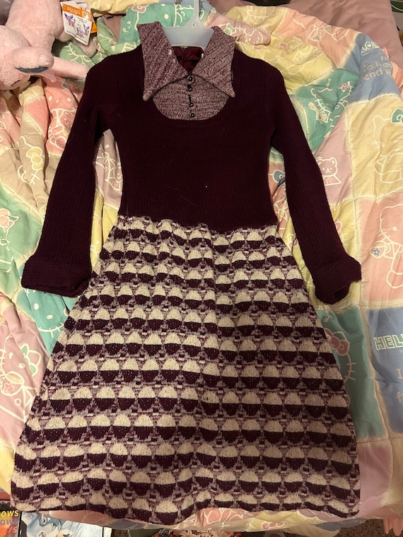 Rare Vintage 60’s Purple Dress and Vest Set - image 2