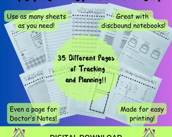Bariatrische tracking- en plannerbundel - Gemaakt voor afdrukken en succes bij gewichtsverlies!