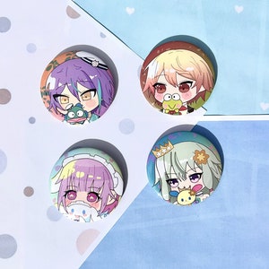 Project Sekai WxS Button Pins | Tsukasa, Rui, Emu, Nene