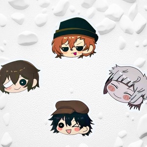 Bungou Stray Dogs Chuuya, Atsushi, Ranpo, and Dazai 2&#39;&#39; Vinyl Stickers