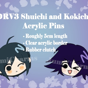 Danganronpa V3 Shuichi Saihara and Kokichi Ouma Acrylic Pins