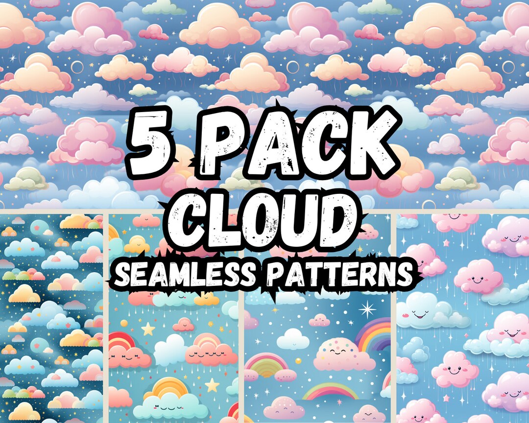 Clouds Seamless Pattern Digital Prints Sublimation Cloud Digital Paper ...