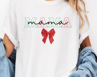 Mama Christmas Shirt Comfort Colors®, Chirstmas Croquette Shirt, Christmas gift for Mom, Mama Host Christmas Shirt, Christmas Party Shirt