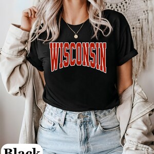 Wisconsin State Shirt, Wisconsin T-shirt WI Shirt Midwest T Shirt Wisconsin Tee College Apparel Wisconsin Gifts United States Name Shirt Top