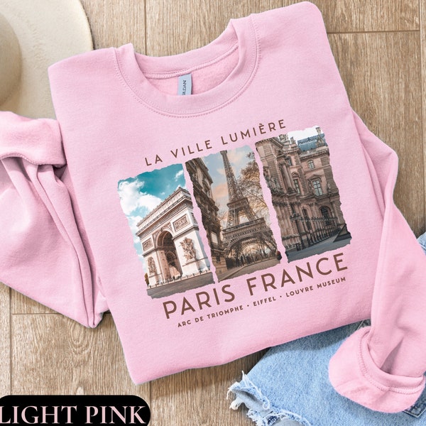 La Ville Lumiere Paris France Sweatshirt, Paris Sweater Red French Sweatshirt Eiffel Tower Sweatshirt Paris Themed Gift French Quote Shirt