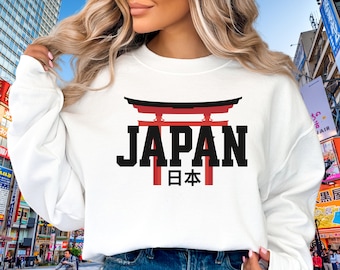 Torii Japan Sweatshirt, Japanese Long Sleeve Shirt Kawaii Sweater Anime Japanese Streetwear Japan Shirt Torri Japon Anime Crewneck Gift Top