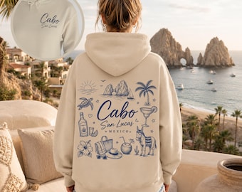 Cabo San Lucas Mexico Hooded Sweatshirt, Beach Bach Party Pullover, Cruise Hoodie, Friends Trip Group Sweater, Summer Family Vacation Gift