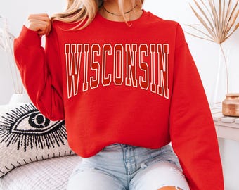 Wisconsin Sweatshirt, The Badger State Wisconsin Long Sleeve Shirt, Midwest Crewneck, Madison Wisconsin Sweater, Wisconsin Sports Shirt Gift