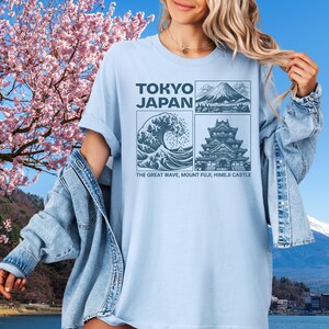 The Great Wave Tokyo Japan Shirt, Mount Fuji Japan T Shirt Hemeji Castle Tokyo Japanese Graphic Tee Hokkaido Wave off Kanagawa Japan Style T