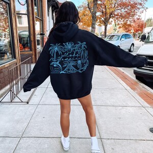 Aloha Hawaii Hoodie, Hawaiian Hooded Sweatshirt Aloha Sweatshirt Hawaii Vacation Gift Ocean Beach Hoodie Beachy Sweatshirt Hibiscus Flower