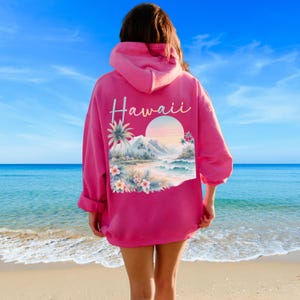 Hawaii Hoodie, Hawaiian Hooded Sweatshirt Hawaiian Hoodie Aloha Hawaii Vacation Gift Ocean Beach Hoodie Beachy Sweatshirt Aloha Hibiscus