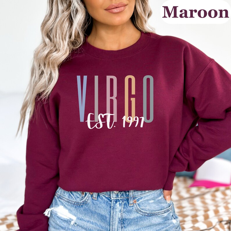 Personalized Virgo Sweatshirt Customized Virgo Horoscope Sweatshirt