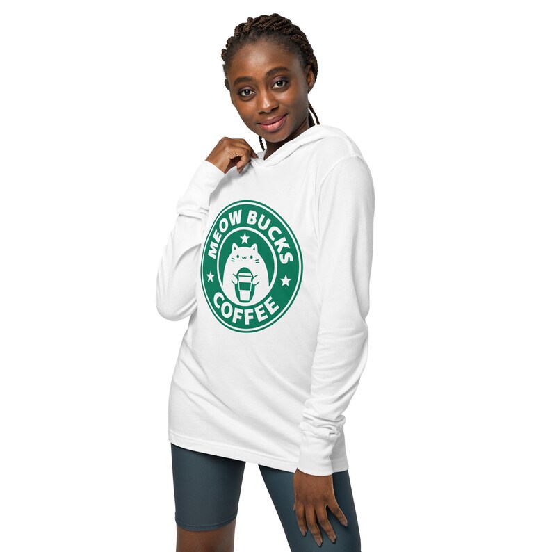 Caffeine Kitty Hooded long-sleeve tee