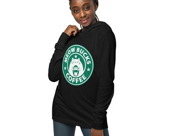 Caffeine Kitty Hooded long-sleeve tee