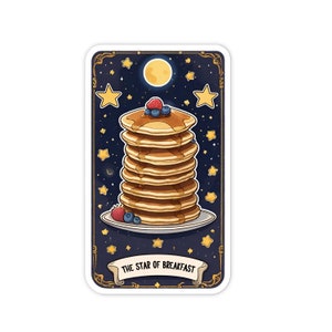 Der Stern des Frühstücks Tarot-Karten-Aufkleber, 3-Zoll-Vinyl-Aufkleber, Wasserflasche-Aufkleber, Laptop-Aufkleber, wasserfester und kratzfester Aufkleber
