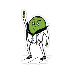 オリーブ・トラボルタ ステッカー：防水ビニールデカール、ノートパソコン、ウォーターボトルなど（2.5インチ）