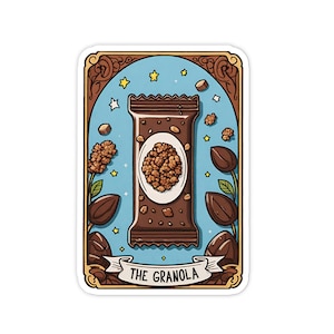 The Granola Tarot Card sticker, 3&quot; Vinyl sticker, Water Bottle sticker, Laptop sticker, Waterproof and Scratchproof stickers