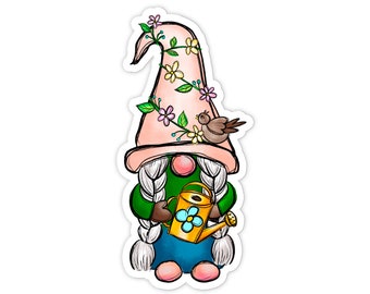 Garden Gnome Vinyl Sticker: Waterproof Vinyl Decal, Laptop, Water Bottle, etc. (2.5")