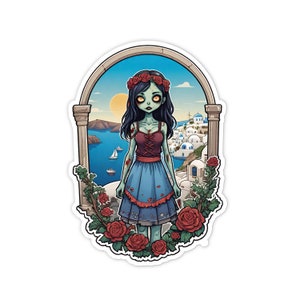 Sticker zombie des îles grecques, sticker vinyle 3", sticker bouteille d'eau, sticker pour ordinateur portable, imperméable et résistant aux rayures