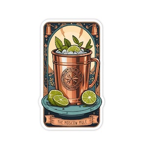 Der Mosco Mule Tarot Karten Aufkleber, 3 "Vinyl Aufkleber, Wasserflasche Aufkleber, Laptop Aufkleber, wasserdicht und kratzfest