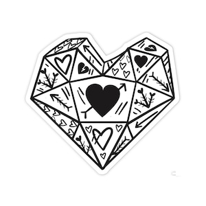 3&quot; Vinyl sticker, Crystal Heart sticker, Water Bottle sticker, Laptop sticker, Waterproof and Scratchproof stickers