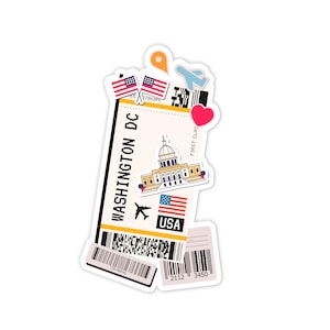 3&quot; Vinyl sticker, Ticket to DC sticker, Water Bottle sticker, Laptop sticker, Waterproof and Scratchproof stickers