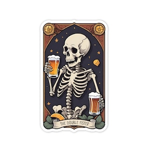 The Double Fister Tarot Card sticker, 3" Vinyl sticker, Holographic option, Water Bottle sticker, Laptop sticker, Waterproof & Scratchproof