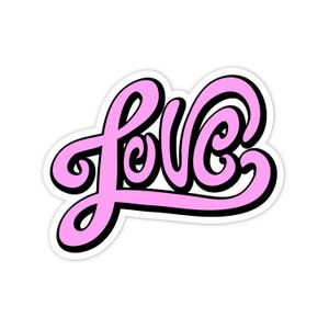 3&quot; Vinyl sticker, Pink Love sticker, Water Bottle sticker, Laptop sticker, Waterproof and Scratchproof stickers