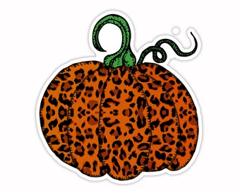 Leopard Kürbis Aufkleber: Wasserflasche, Wasserflasche, Laptop Aufkleber (6,5 cm)