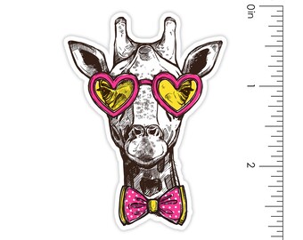 Adesivo de vinil com girafa estilosa: adesivo de vinil à prova d'água para laptop/garrafa de água, 6,35 cm (2,5")