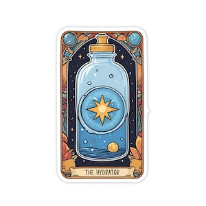 Pegatina de carta del tarot para botella de agua, pegatina de vinilo de 3", pegatina para botella de agua, pegatina para computadora portátil, resistente al agua y a los rayones