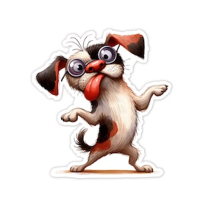 3&quot; Vinyl sticker, Quirky Dog sticker, Water Bottle sticker, Laptop sticker, Waterproof and Scratchproof stickers