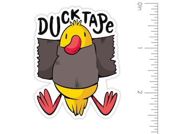 Duck Tape Funny Ducky Vinyl Sticker: Waterproof Vinyl Decal, Laptop, Water Bottle, etc. (2.5")