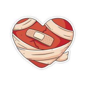3&quot; Vinyl sticker, Broken Heart sticker, Water Bottle sticker, Laptop sticker, Waterproof and Scratchproof stickers