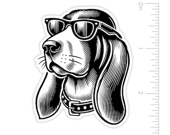 Cool Beagle Dog Vinyl Sticker: Waterproof Vinyl Decal for Laptop, Water Bottle Sticker, Decorative, 2.5"