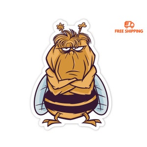 3&quot; Vinyl sticker, Angry Bee sticker, Water Bottle Sticker, Laptop sticker, Waterproof and Scratchproof stickers