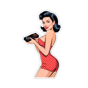 3&quot; Vinyl sticker, Gamer Pin-Up Girl sticker, Water Bottle sticker, Laptop sticker, Waterproof and Scratchproof stickers