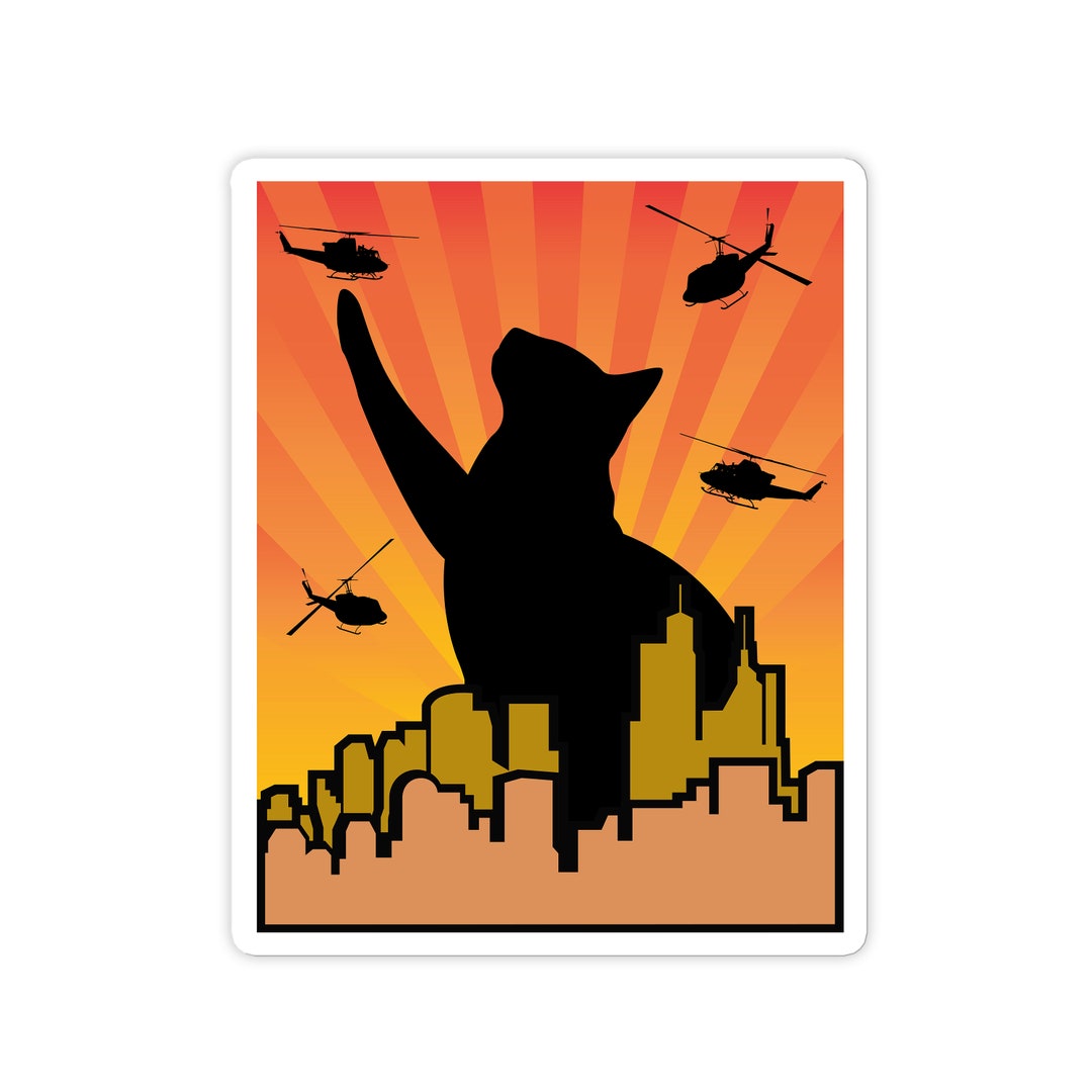 Catzilla Vinyl Sticker - Waterproof Vinyl Decal, Laptop, Water Bottle ...