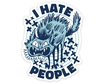 3" Vinyl sticker, I Hate People sticker, Water Bottle sticker, Laptop sticker, Waterproof and Scratchproof stickers