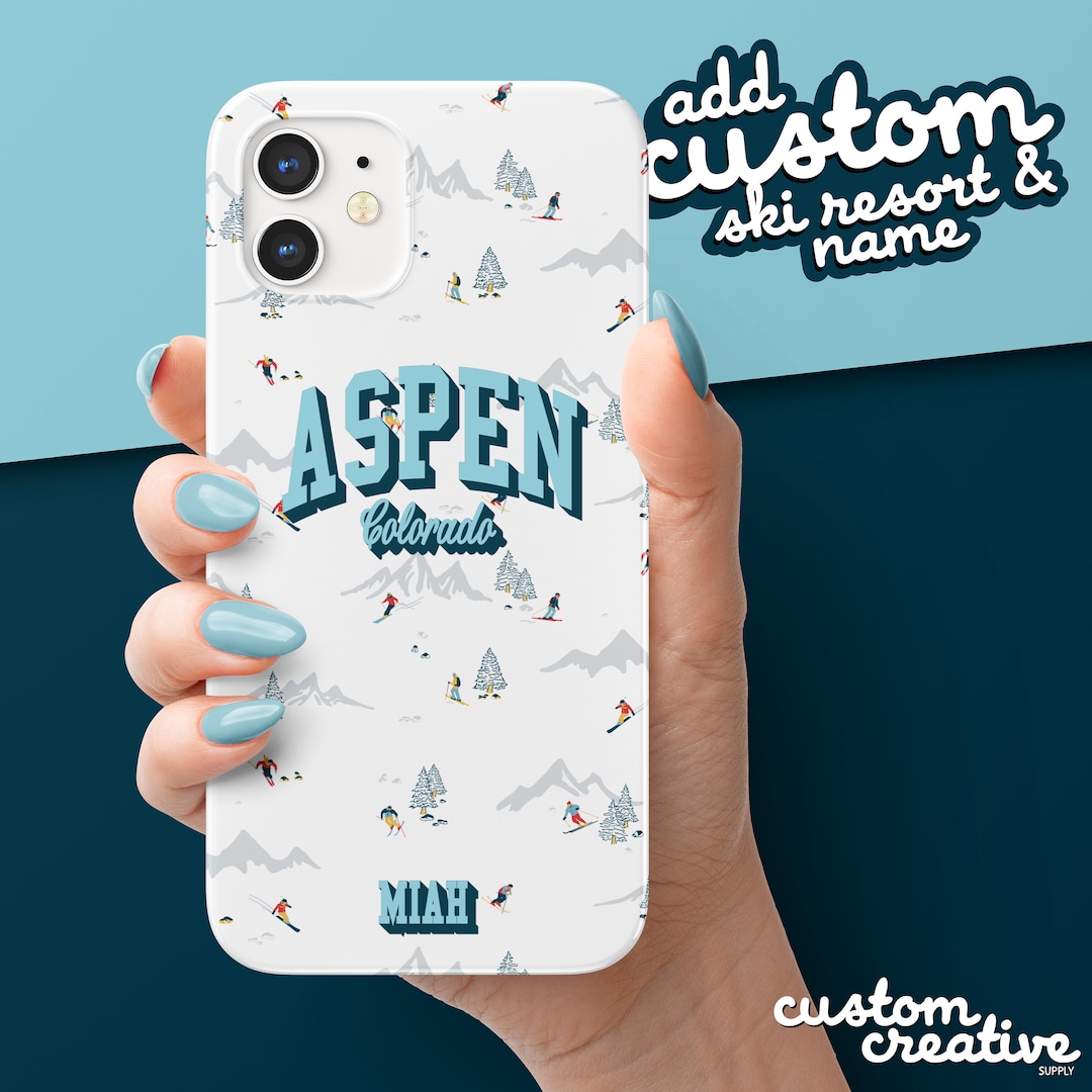 Personalized Gift for Skier, Ski Resort Phone Case, Christmas Gift for